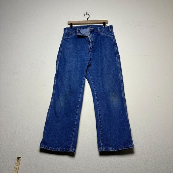 Dickies Carpenter Denim Jean Pant Men 34x30 Blue Workwear Baggy Y2K Retro Skater - Picture 1 of 13
